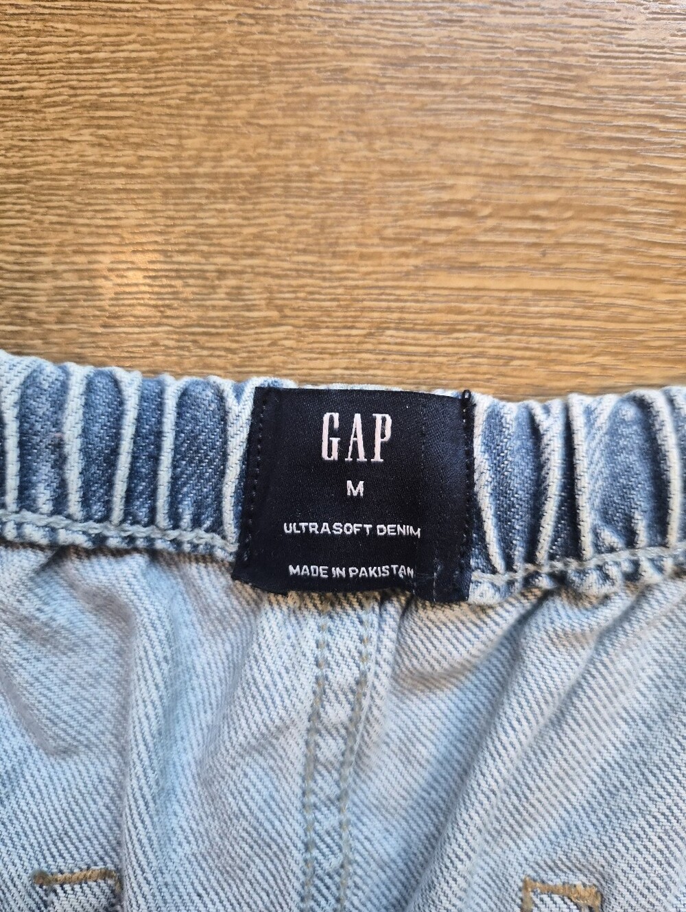 [NWOT] GAP High Rise Easy Barrel Jeans Medium Elastic Waist Light Indigo Womens - Picture 7 of 11